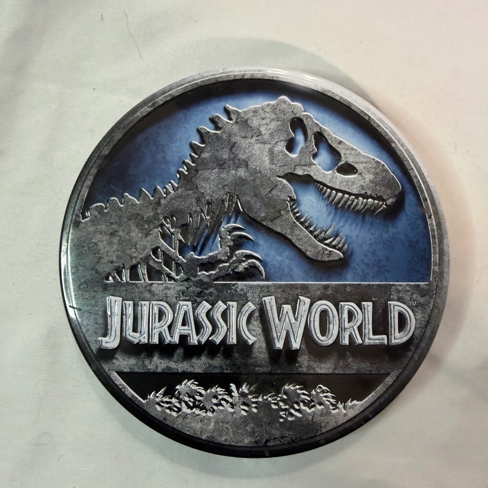 Jurassic World Blu-ray DVD Combo Limited Edition Round Embossed Metal Tin Case
